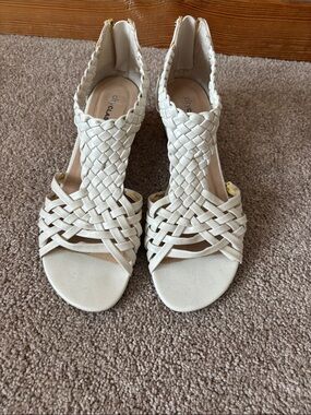 Cityclassified Cream Braided Open-Toe Heels